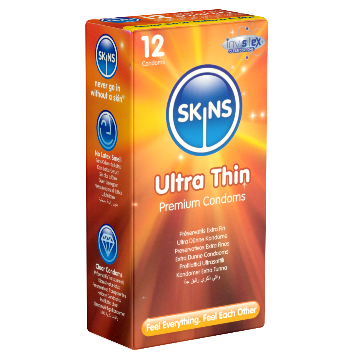 Skins «Ultra Thin» 12 ultra dünne Kondome aus kristallklarem Latex - ohne Latexgeruch
