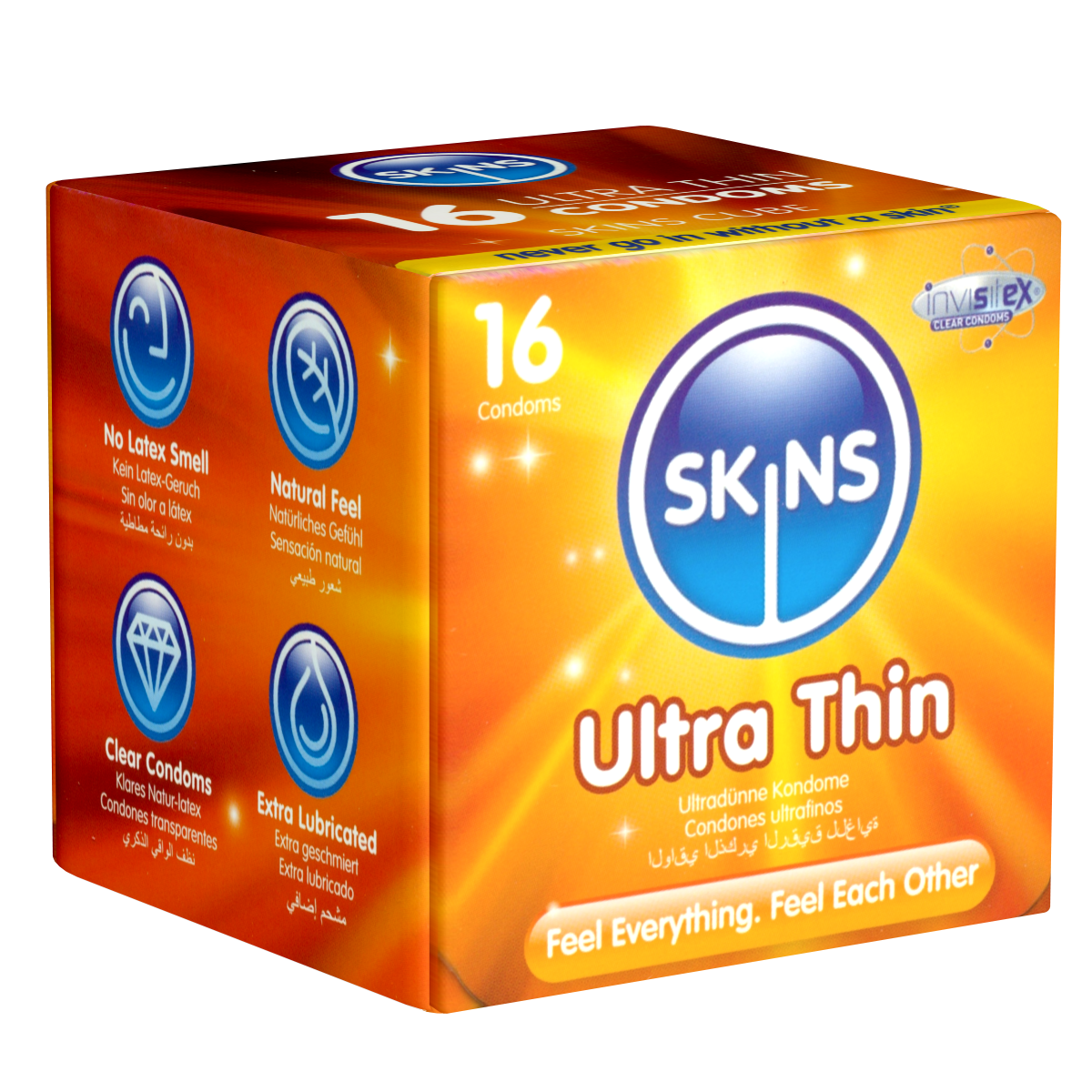 Skins «Ultra Thin» 16 ultra thin condoms made of crystal clear latex - without latex smell