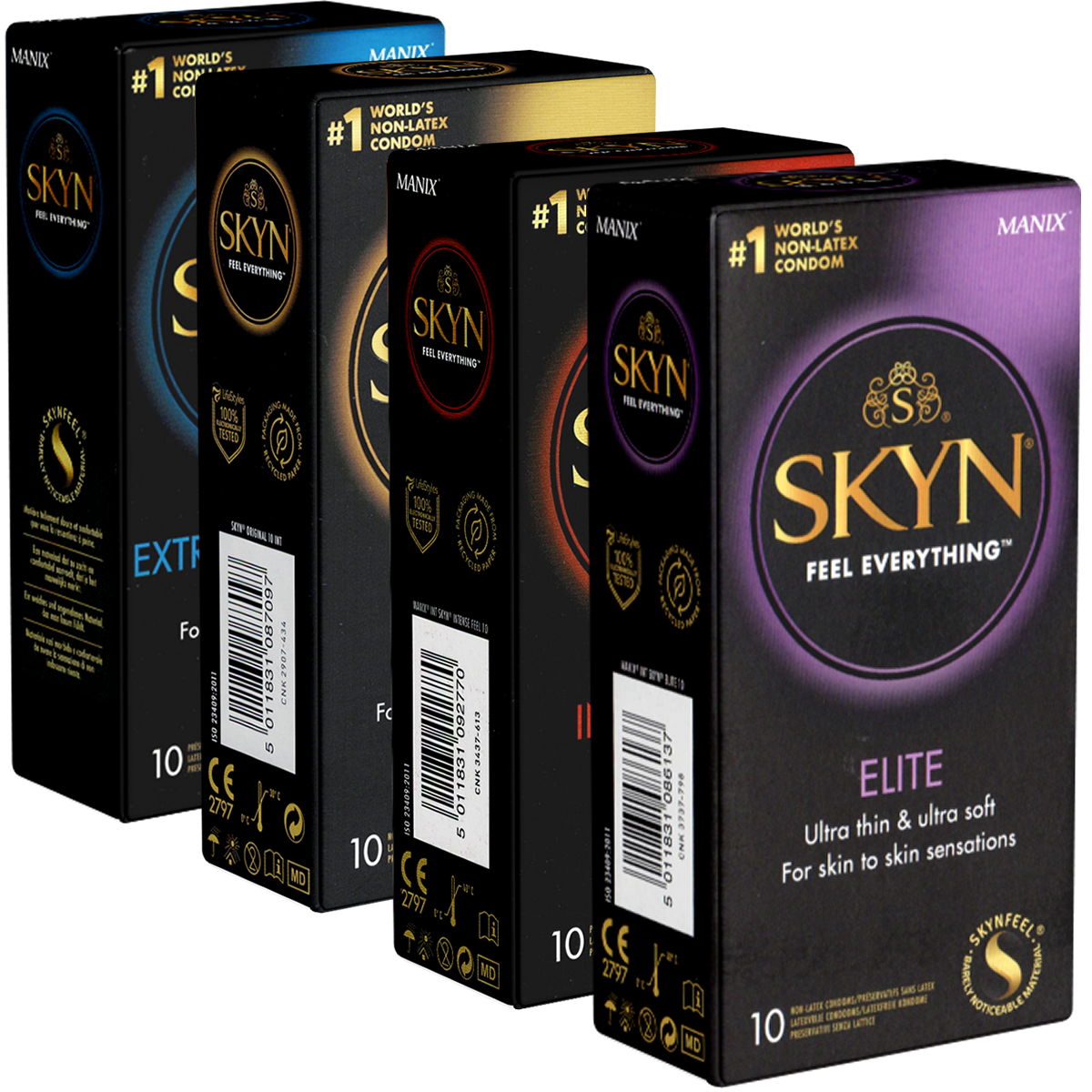 SKYN «Probier-Set» 4 Sorten latexfreie Kondome zum Ausprobieren und Genießen