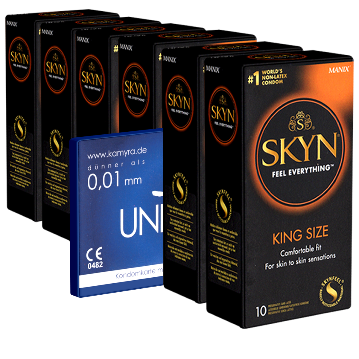 SKYN «King Size» 60 (6x10) latex free XL condoms + 1x Kamyra Unique Pull for free