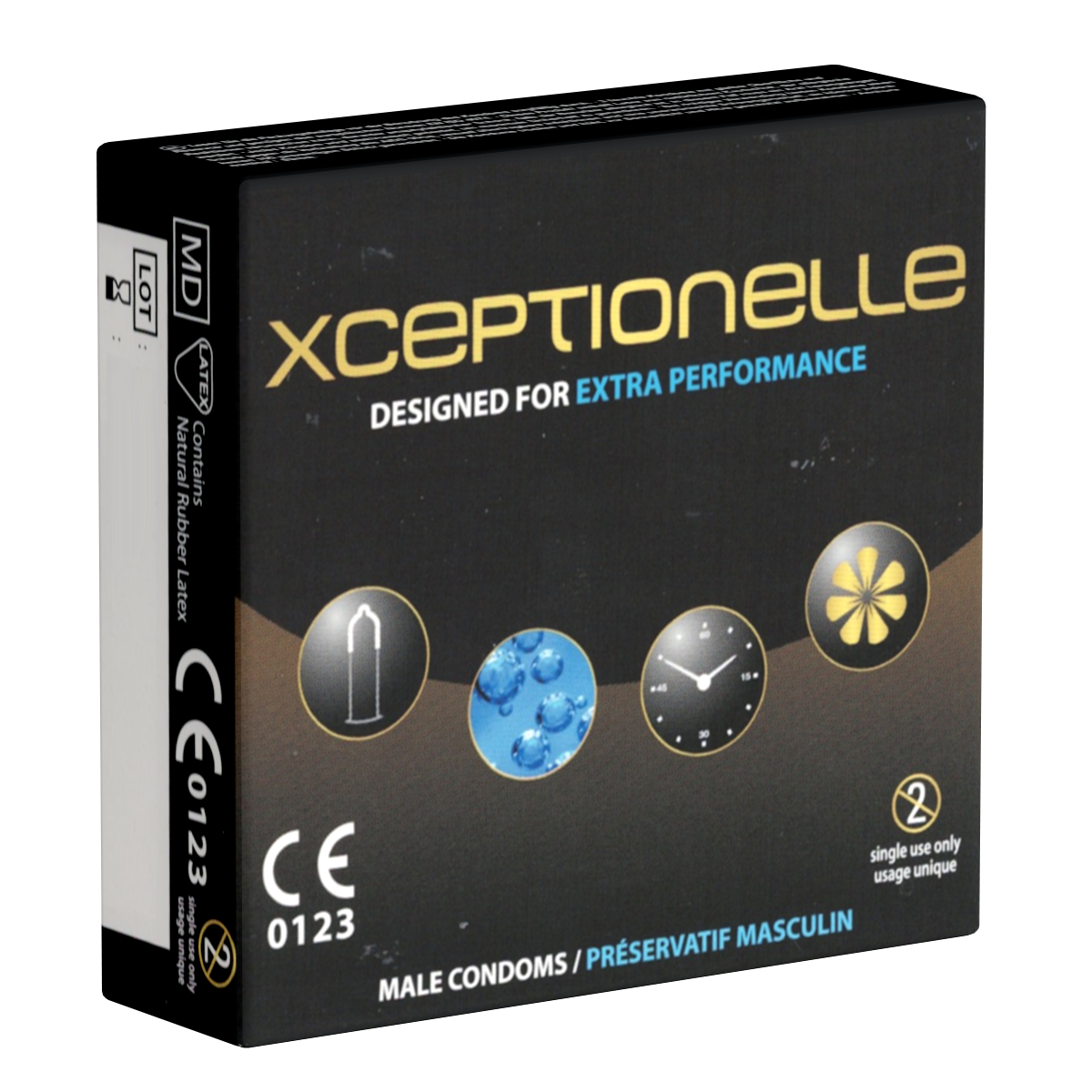 Xceptionelle «Natural Retardant» 3 Performance-Kondome für langen, großartigen Sex