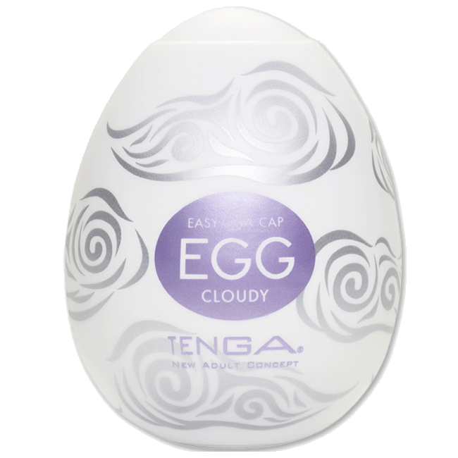 Tenga Egg «Cloudy» hard boiled, disposable masturbator with stimulating structure (cloud-shaped ribs)