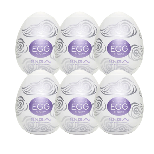 Tenga Egg Sixpack «Cloudy» Einmal-Masturbatoren mit stimulierender Struktur (Rillen im Wolken-Design), 6 Stück