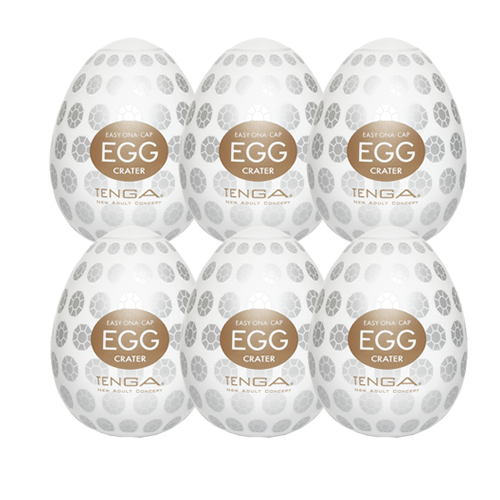 Tenga Egg Sixpack «Crater» Einmal-Masturbatoren mit stimulierender Struktur (Riesen-Noppen), 6 Stück