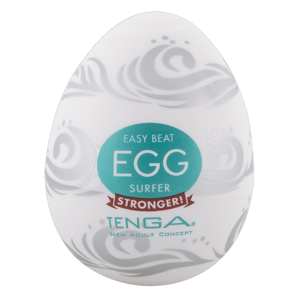 Tenga Egg «Surfer» hard boiled, disposable masturbator with stimulating structure (wave-shaped ribs)