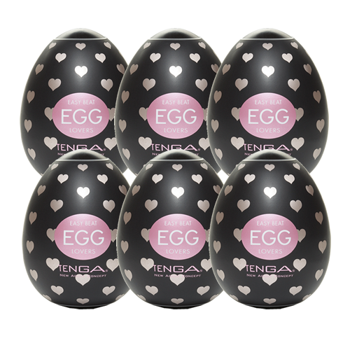 Tenga Egg Sixpack «Lovers» 6 disposable masturbators with stimulating structure (heart-shaped dots) - special edition for couples