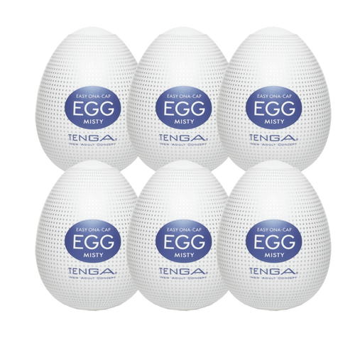 Tenga Egg Sixpack «Misty» hard boiled, 6 disposable masturbators with stimulating structure (small dots)
