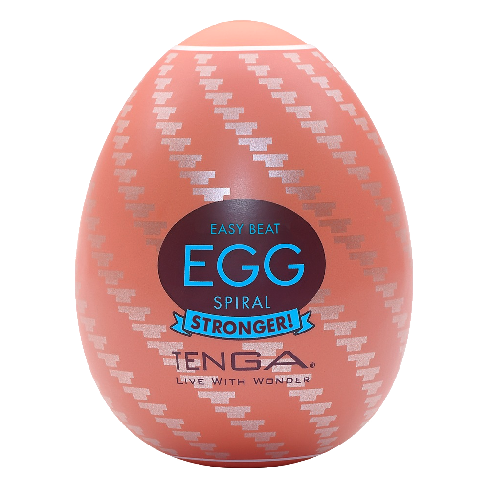 Tenga Egg Stronger «Spiral» hard boiled, disposable masturbator with stimulating structure (spiral ribs)