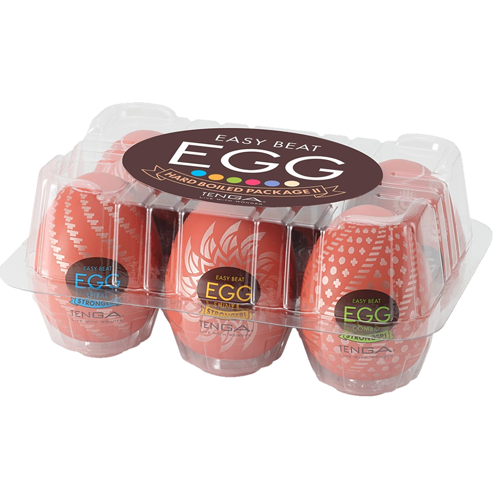 Tenga Egg Mixpack «Hard Boiled Stronger» Einmal-Masturbatoren mit stimulierender Struktur, 6 Stück