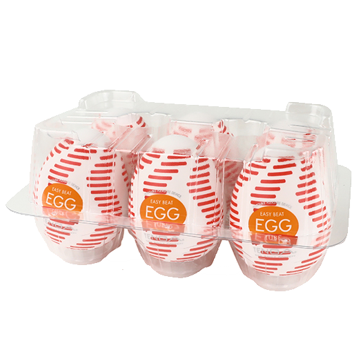 Tenga Egg Sixpack «Tube» 6 disposable masturbators with stimulating structure (twisted ribs)