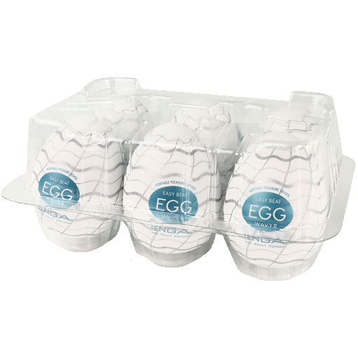 Tenga Egg Sixpack «Wavy II» 6 disposable masturbators with stimulating structure (wavy ribs)