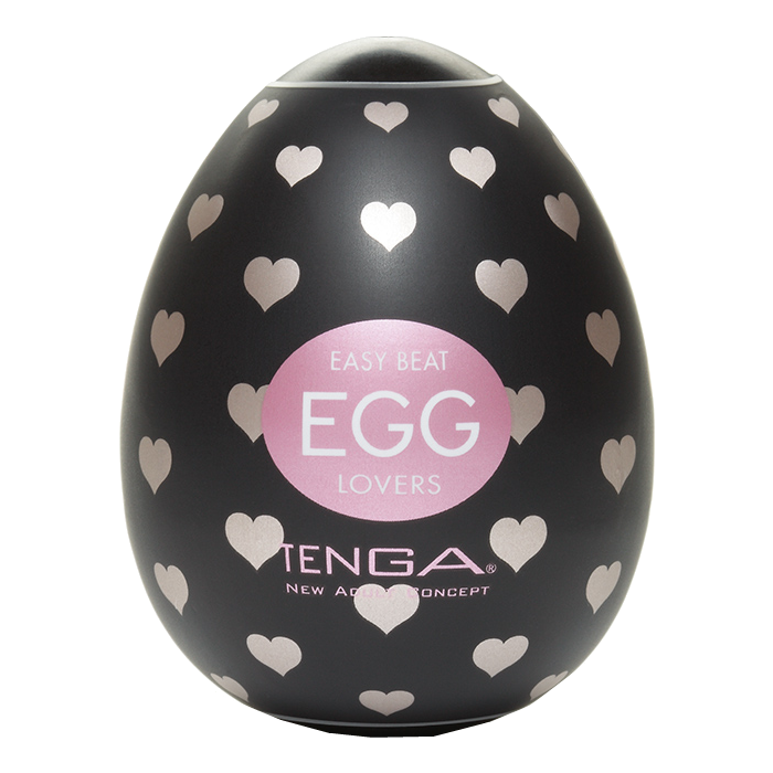 Tenga Egg «Lovers» disposable masturbator with stimulating structure (heart-shaped dots) - special edition for couples