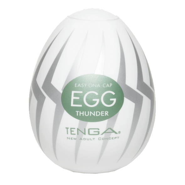 Tenga Egg «Thunder» hard boiled, disposable masturbator with stimulating structure (jagged ribs)