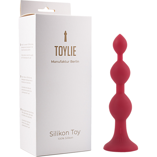 Toylie Silikon Anal Dildo «Bullet» bordeaux, velvety smooth anal dildo for her and him with suction cup