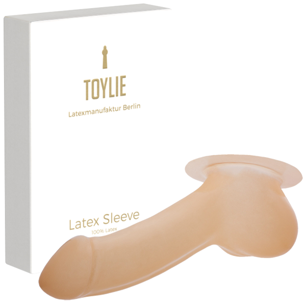 Toylie Latex-Penishülle «ADAM» semi-transparent, mit Basis-Platte zum Ankleben an Latexkleidung