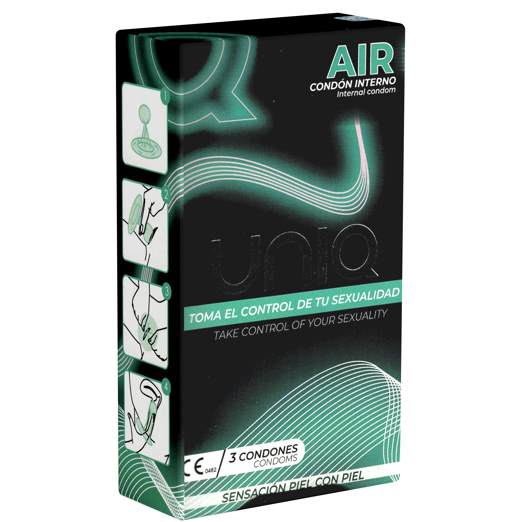 UNIQ Single: AirFemale, 3 latexfreie Frauenkondome - Spanisch