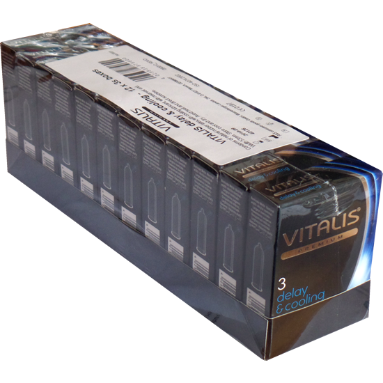 Vitalis PREMIUM «Delay & Cooling» 12x3 prolonging condoms against premature ejaculation, value pack