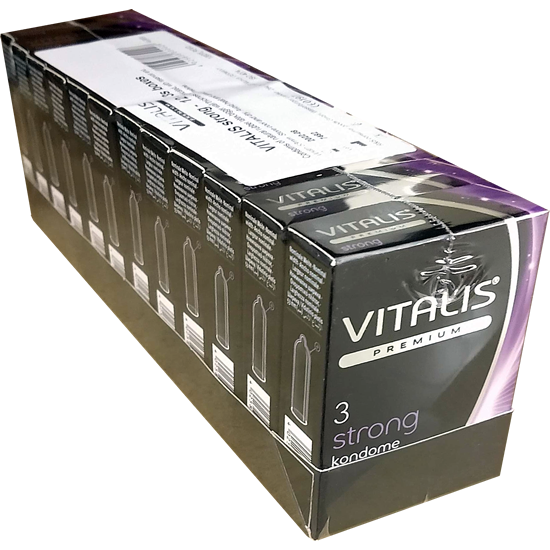 Vitalis PREMIUM «Strong» 12x3 extra sichere Kondome für wilde Stellungen, Sparpack