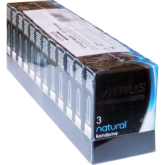 Vitalis PREMIUM «Natural» 12x3 condoms for safer sex in every position, value pack