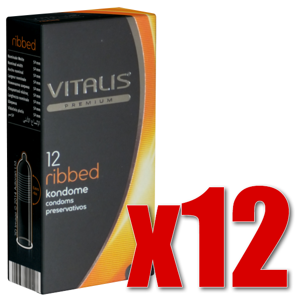 Vitalis Premium Retail-Unit: Ribbed, 12x12 Kondome
