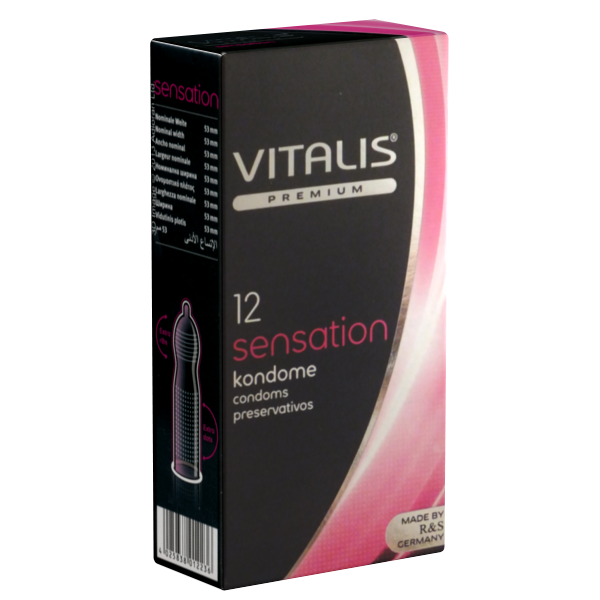 Vitalis PREMIUM «Sensation» 12 unbelievable stimulating condoms with 3-in-1 effect