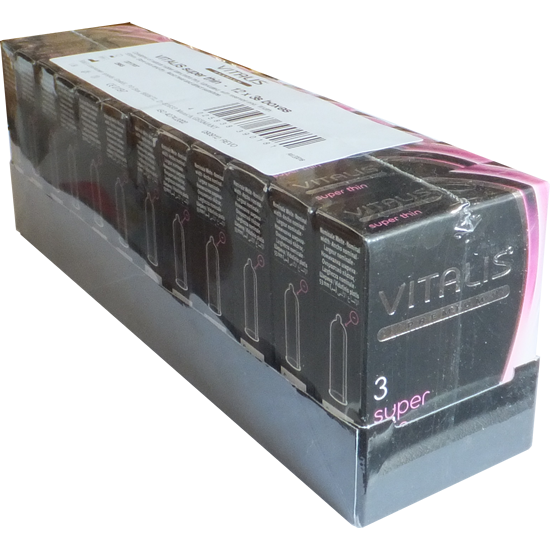 Vitalis PREMIUM «Super Thin» 12x3 extra dünne Kondome für mehr Gefühlsechtheit, Sparpack