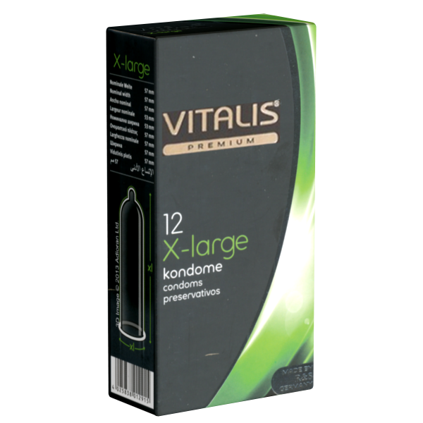 Vitalis PREMIUM «X-Large» 12 extra lange Kondome mit etwas mehr Umfang