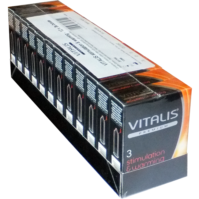 Vitalis PREMIUM «Stimulation & Warming» 12x3 Kondome mit Wärmeeffekt für richtig heißen Sex, Sparpack