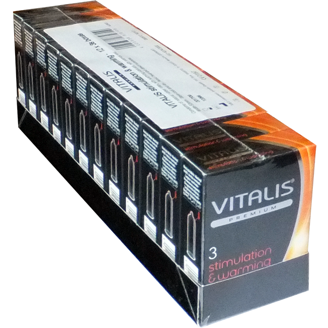 Vitalis PREMIUM «Stimulation & Warming» 12x3 condoms with warming effect for really hot sex, value pack