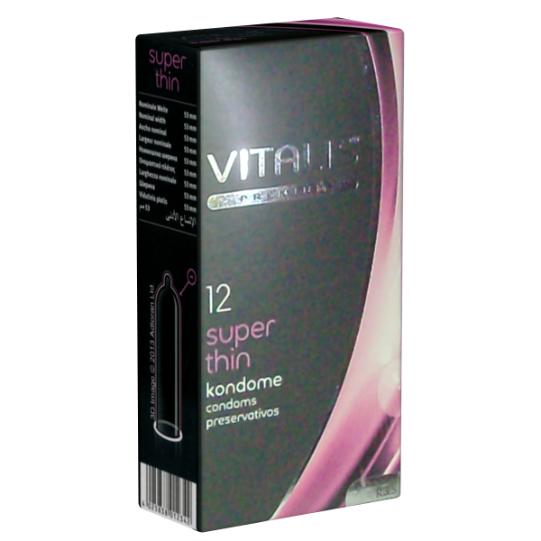 Vitalis PREMIUM «Super Thin» 12 extra dünne Kondome für mehr Gefühlsechtheit