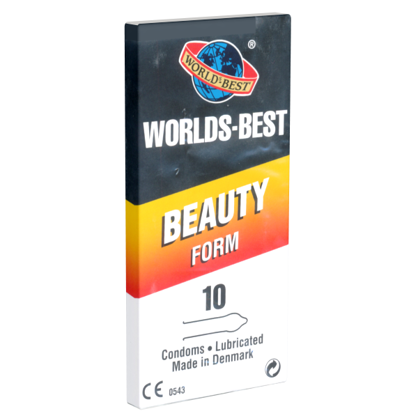 Worlds Best «Beauty Form» 10 larger condoms from Denmark - with shaped head