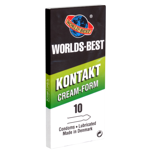 Worlds Best «Kontakt Cream Form» 10 anatomisch geformte Kondome aus Dänemark