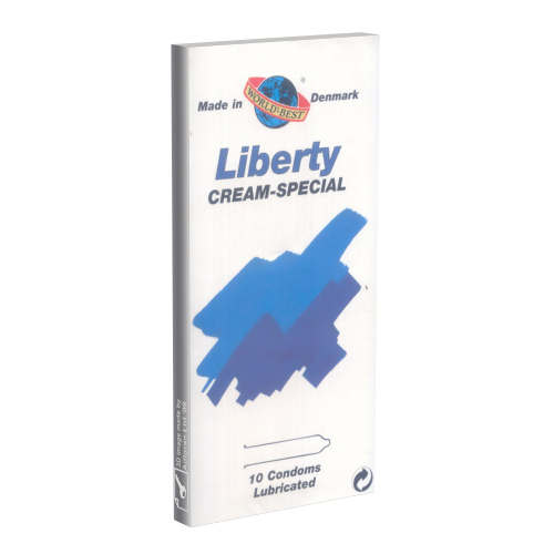 Worlds Best «Liberty Cream Special» 10 condoms from Denmark - with extra lubricant