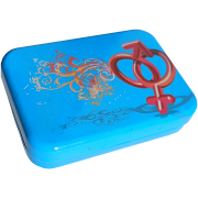 Condom box: Blue with motif