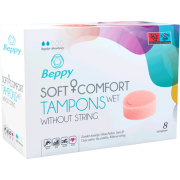 WET: lubricated sponge tampons without string