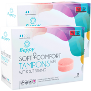 WET: lubricated sponge tampons without string