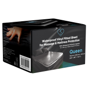 QUEEN v2 BLACK: schwarzes wasserabweisendes Vinyl Matratzenschutz