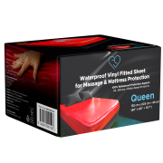 QUEEN v2 RED: rotes wasserabweisendes Vinyl Matratzenschutz