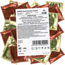 Amor «Nature» 100 natural condoms for a natural feeling and intimate safety, maxi pack