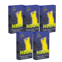 Amor «Neon» 5 x 6 Leuchtkondome für fluoreszierendes Vergnügen, Sparpack