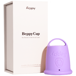 Beppy «Cup» Lila, Box mit einer Menstruationstassen und Aufbewahrungstasche