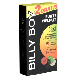 Billy Boy «Bunte Vielfalt» Limited Edition, 10 + 2 bunt gemischte Kondome