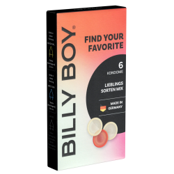 Billy Boy «Find Your Favourite» Lieblings-Sorten-Mix, 6 Kondome im Sortiment, transparente und farbige