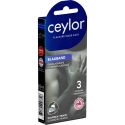 Ceylor «Blauband» 3 hautverträgliche Kondome mit Gleitcreme, verpackt im hygienischen Dösli