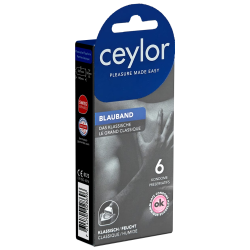 Ceylor «Blauband» 6 hautverträgliche Kondome mit Gleitcreme, verpackt im hygienischen Dösli