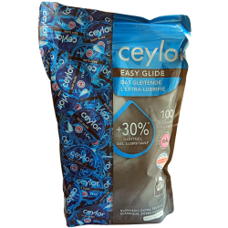Ceylor «Easy Glide» 100 extra feuchte Kondome mit 30% mehr Gleitmittel, verpackt im hygienischen Dösli