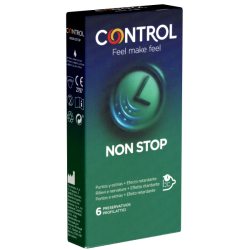 Control «Non Stop (Dots & Lines)» 6 gerippt/genoppte Kondome für längere Liebe