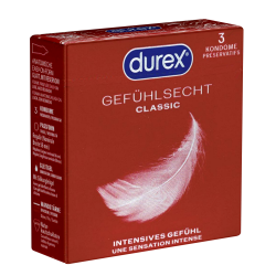 Durex «Gefühlsecht Classic» 3 hauchzarte Kondome mit Easy-On™-Passform