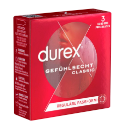 Durex «Gefühlsecht Classic» 3 hauchzarte Kondome mit Easy-On™-Passform