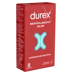Durex «Gefühlsecht Slim» 8 schlanke und hauchzarte Markenkondome mit Easy-On™-Passform